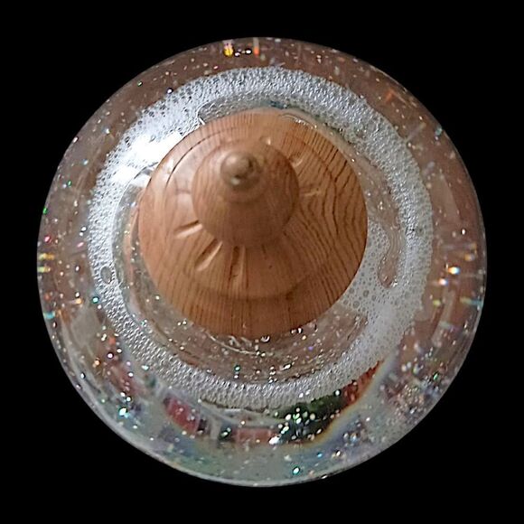 Christmas Snow Globe Lighted Swirling Glitter Santa Claus Reindeer Sleigh Ganz - Picture 7 of 16